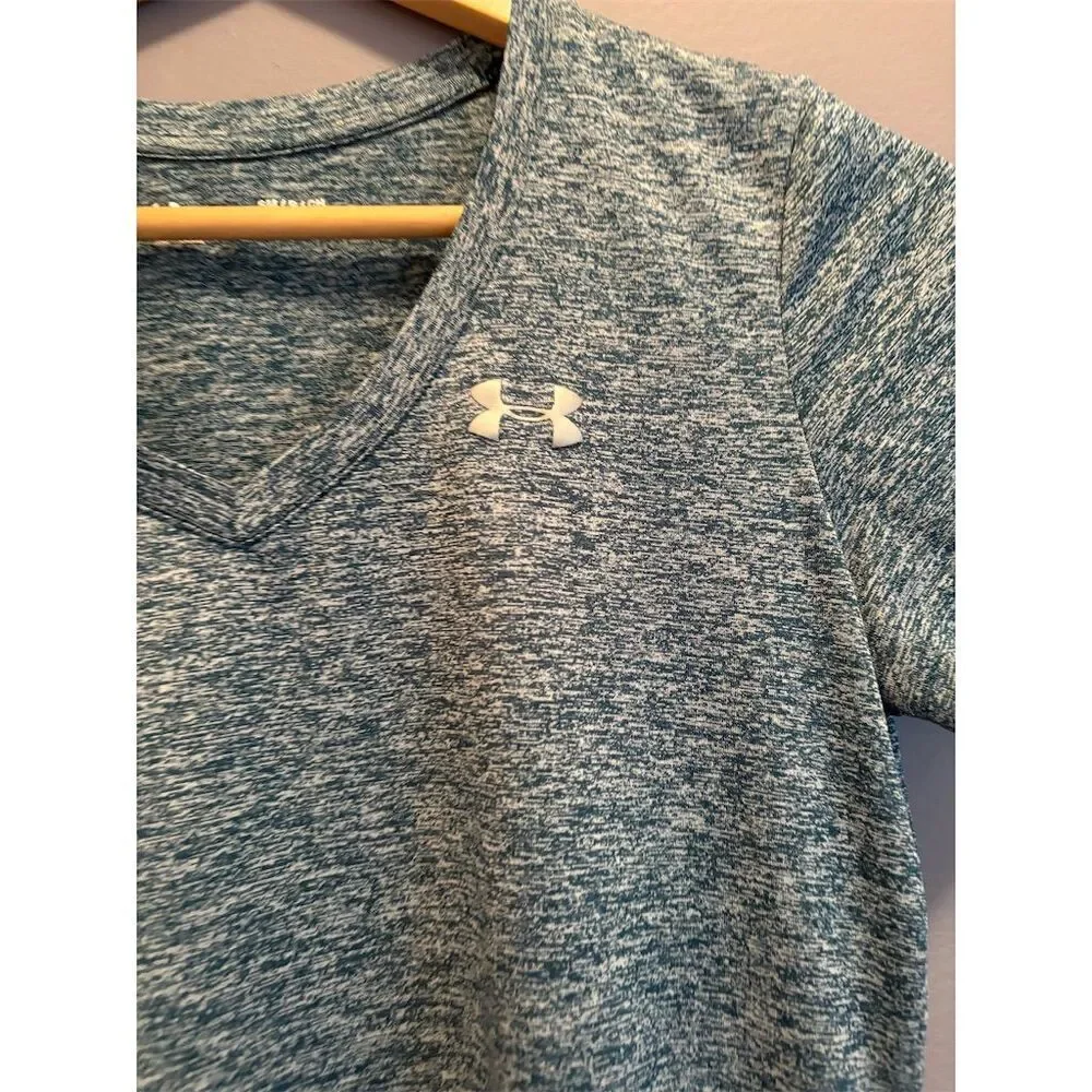 *3/$15 Under Armour Women's V-Neck Short Sleeve Green Size S Trail Athletic - Picture 2 of 7